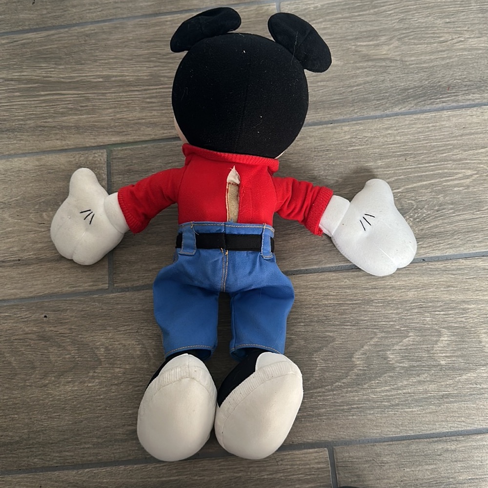 Mickey Mouse in Jean trousers. Sits on a shelf. 15” - Picture 3 of 3